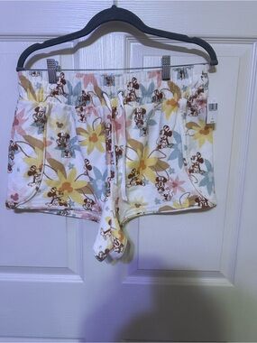 Minnie Mouse Floral Print Terry Shorts - Pastel Multi
